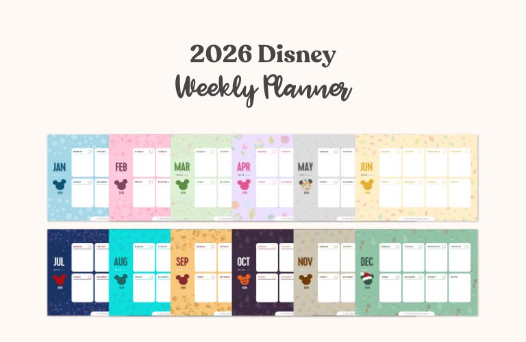 2026 Disney Weekly Planner